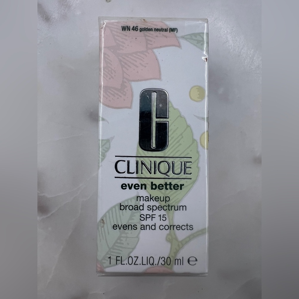 Clinique Even Better Broad Spectrum SPF 15 Makeup WN 46 golden neutral (MF) NIB